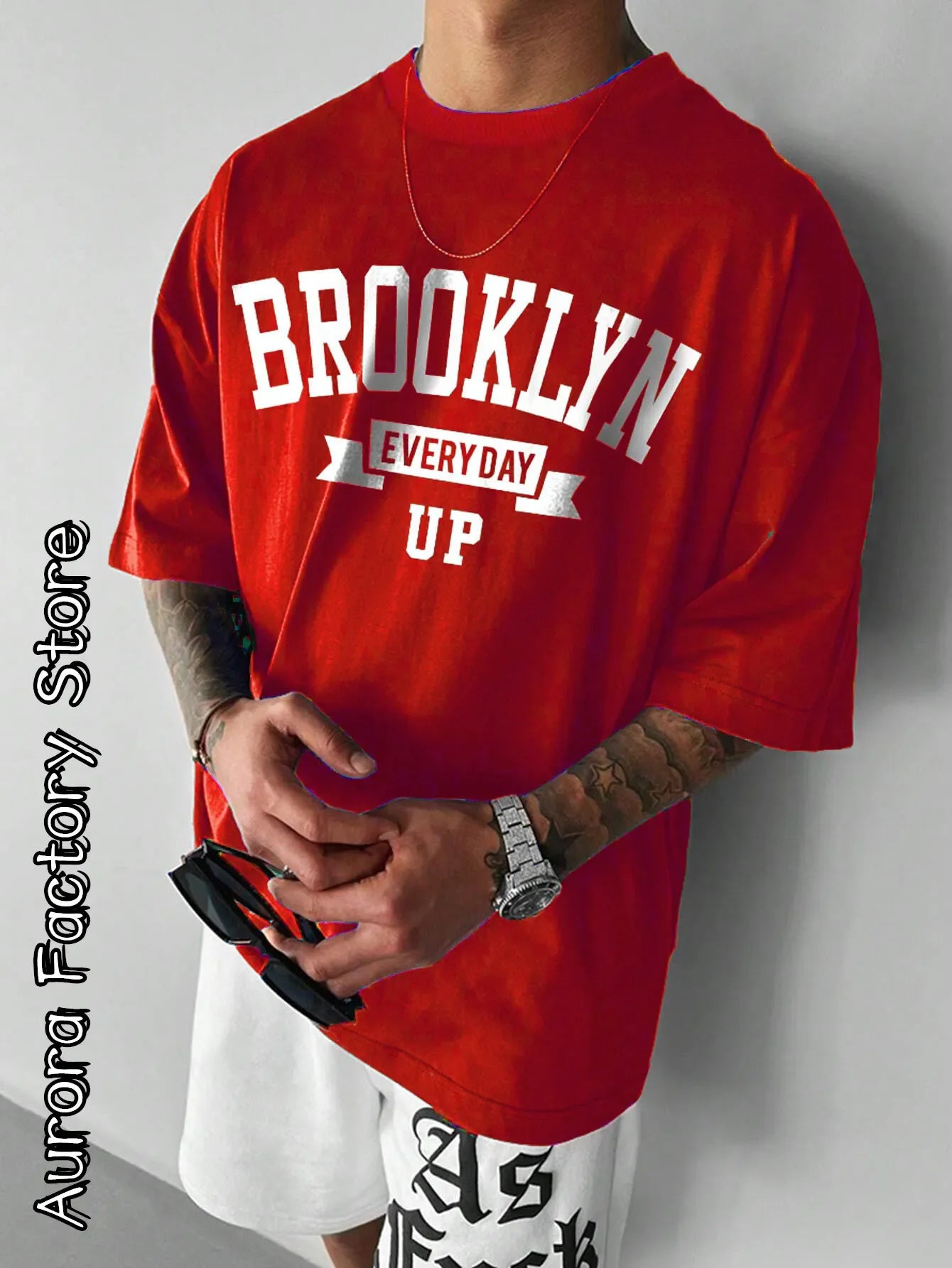 2024 Summer Men'S T-Shirt Brooklyn Camiseta Letter Printed T-Shirt Casual Short Sleeve Streetwear Oversized T-Shirt Men Clothes